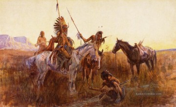 Indianer und Cowboy Werke - The Lost Trail Indianer Charles Marion Russell Indianer